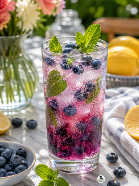 Blueberry Spritzer Mocktail Recipe