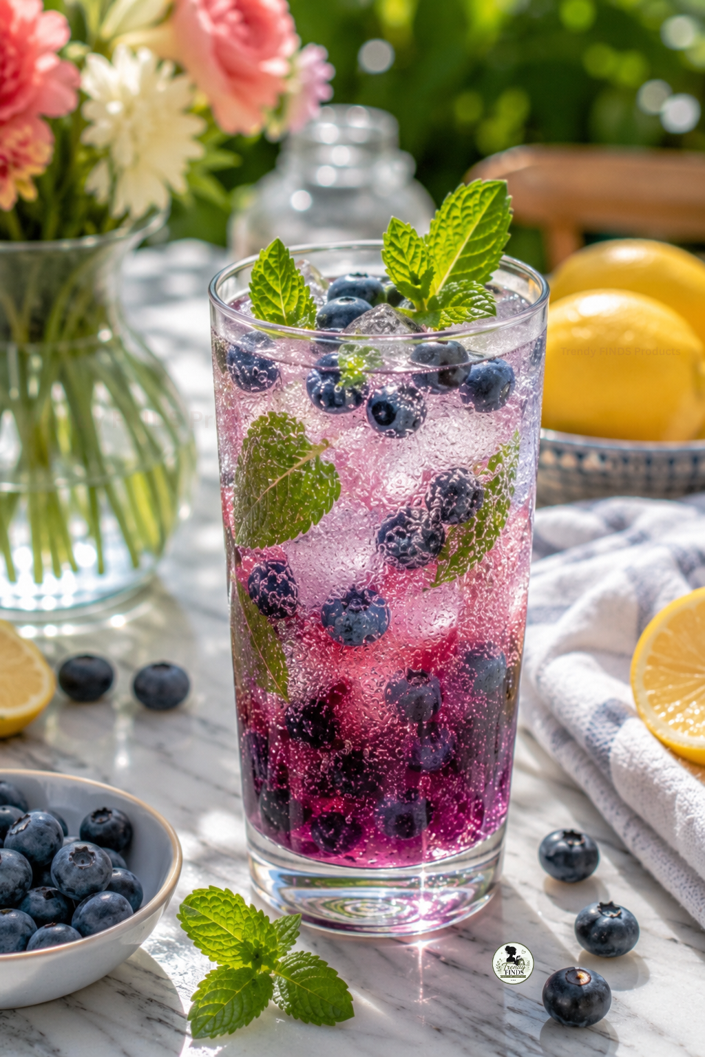 Blueberry Spritzer Mocktail Recipe