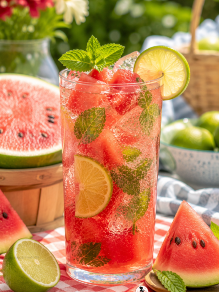 Watermelon Cooler Mocktail Recipe