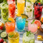 10 refreshing summer mocktails served in colorful glasses