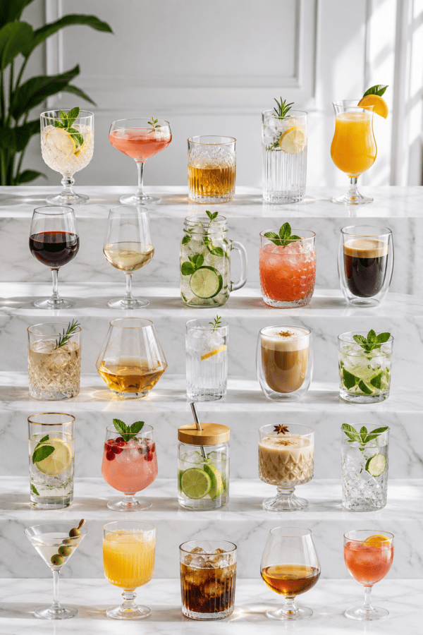 20 Premium Drink Glasses for Stylish&hellip;