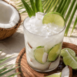 Refreshing Coconut Lime Refresher served over ice