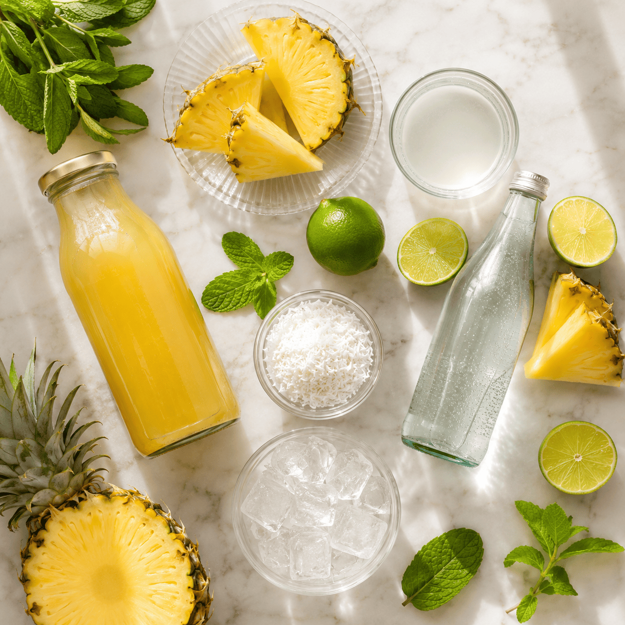 #2 — Ingredients for Pineapple Coconut Mocktail Recipe