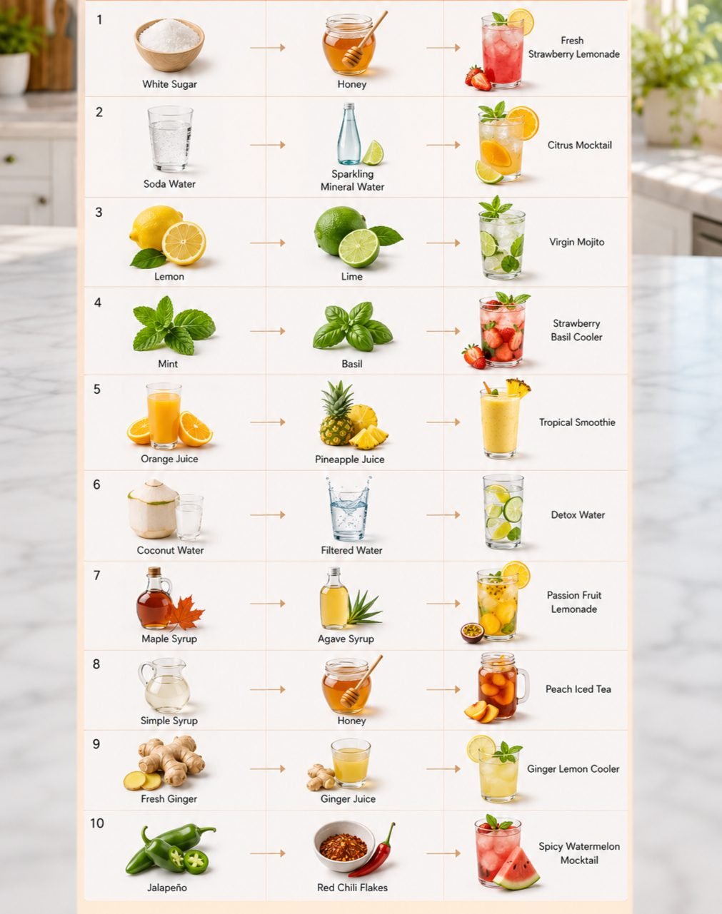 Drink Ingredient Swap Chart