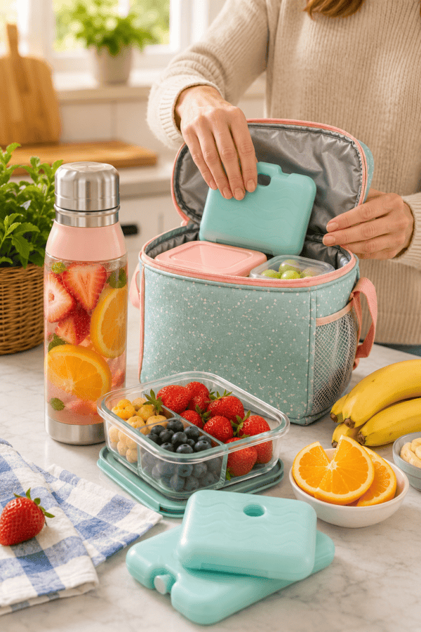 Packing homemade drinks that stay cold until lunch