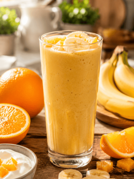 Orange Banana Smoothie Recipe (Healthy Breakfast in 5 Minutes)