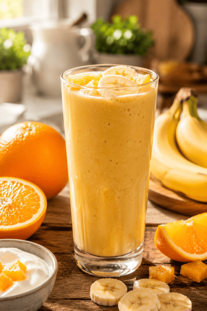 Orange Banana Smoothie Recipe (Healthy Breakfast in 5 Minutes)