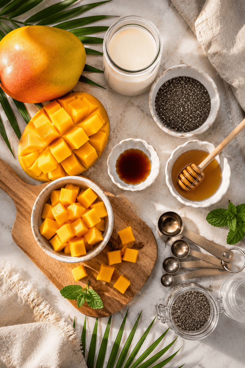 Ingredients for Mango Chia Pudding