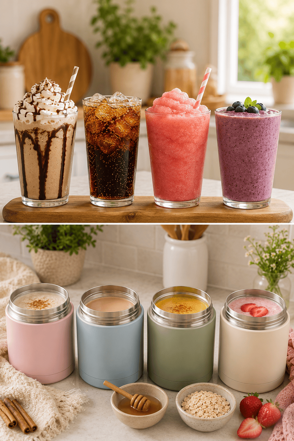 Comparison of thermos-friendly warm drinks for kids